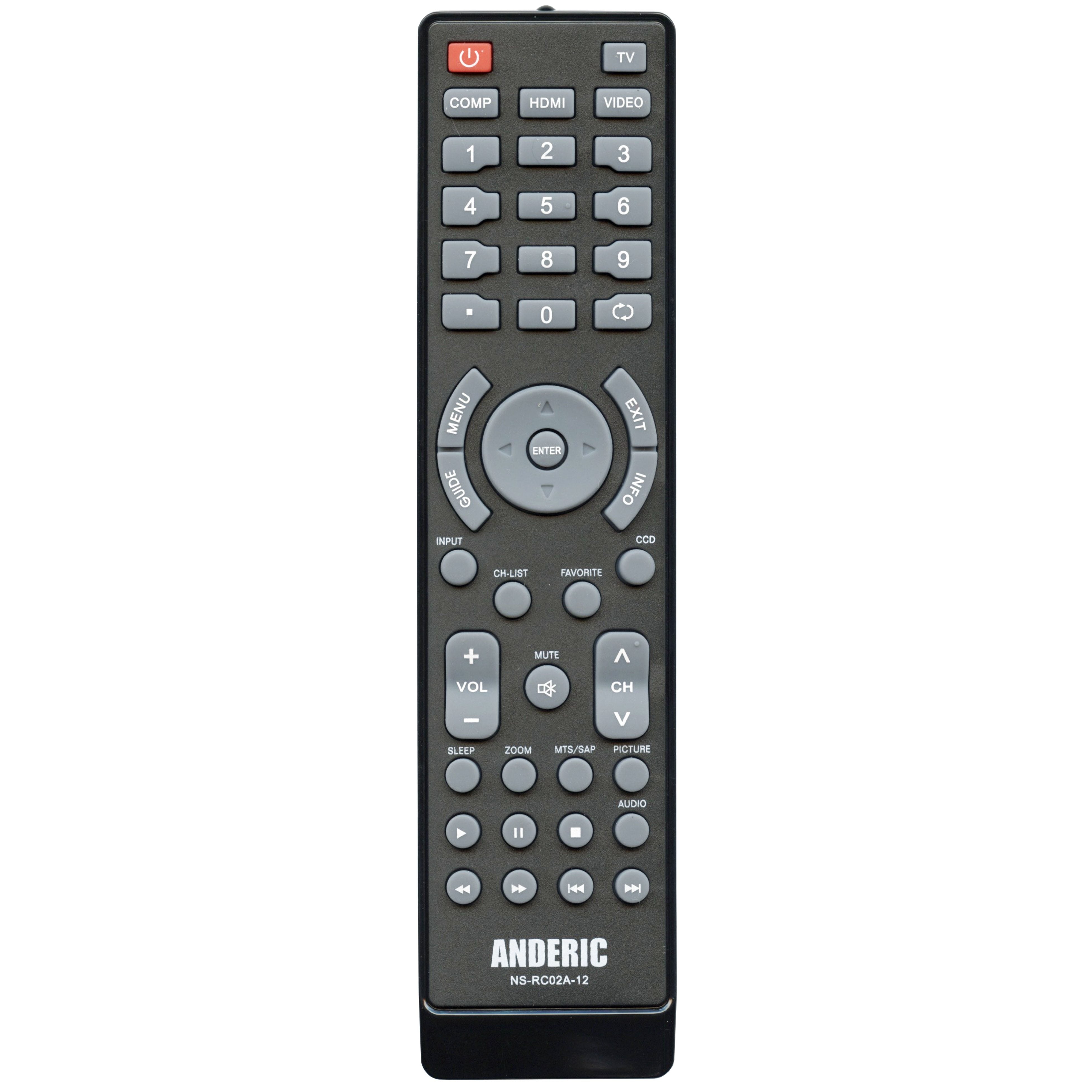 Anderic NSRC02A12 for Insignia TV Remote Control