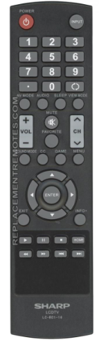 SHARP LCRC116 TV Remote Control