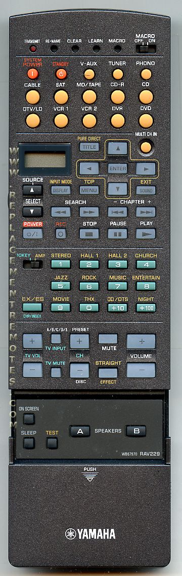 YAMAHA RAV229 Audio/Video Receiver Remote Control