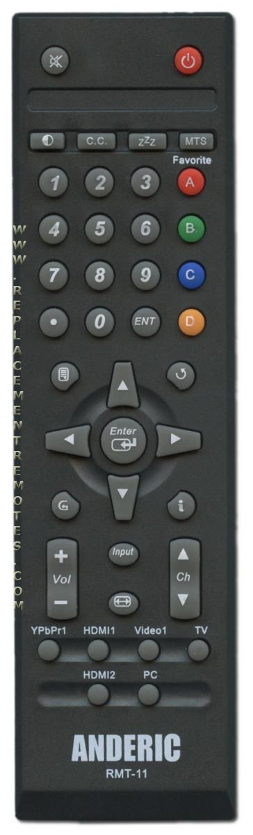 ANDERIC RMT11 WESTINGHOUSE TV Remote Control