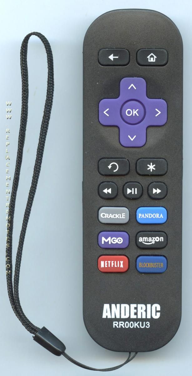 ANDERIC RR00KU3 for ROKU IR Streaming Media Player Remote Control