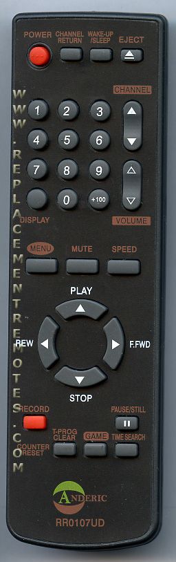 ANDERIC RR0107UD FUNAI TV/VCR Combo Remote Control