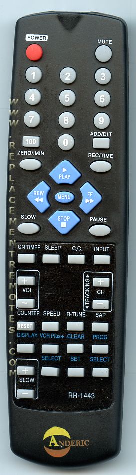 ANDERIC RR1443 Panasonic VCR Remote Control