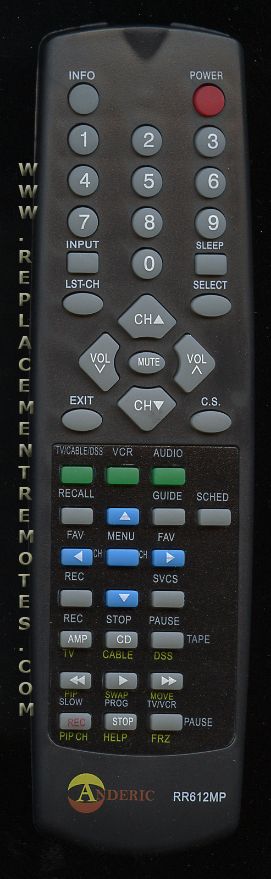 ANDERIC RR612MP Hitachi TV Remote Control