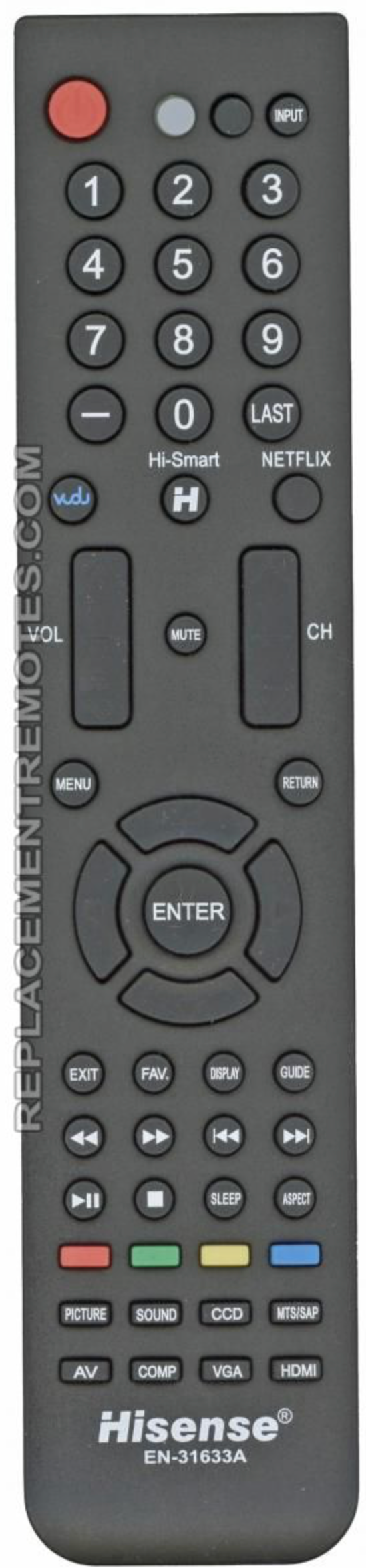 HISENSE EN-31633A TV Remote Control