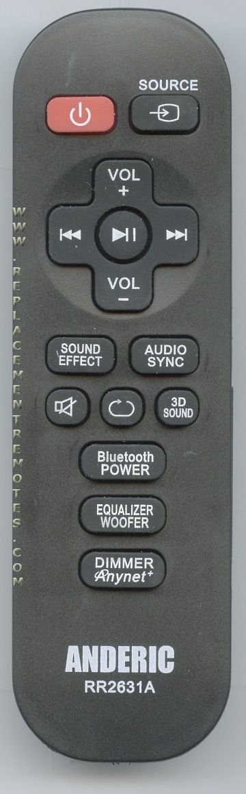 ANDERIC RR2631A for Samsung Sound Bar System Remote Control