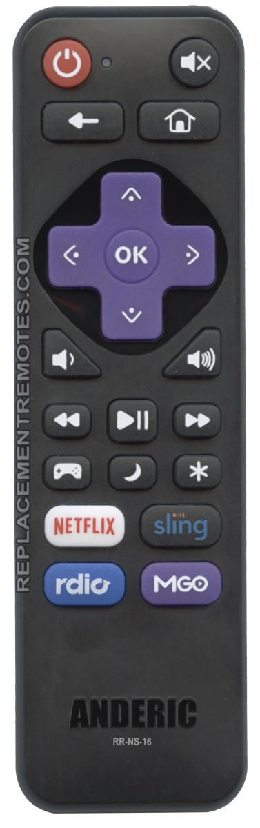 Insigina NSRCRUS16 Roku TV Replacement Remote Control By Anderic RR-NS-16