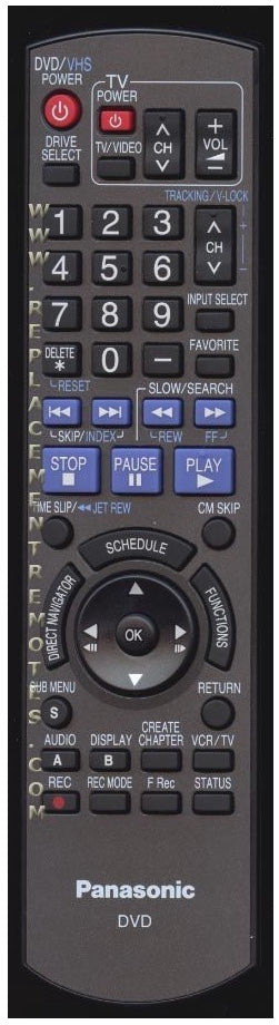 Panasonic N2QAYB000197 DVD Recorder (DVDR) Remote