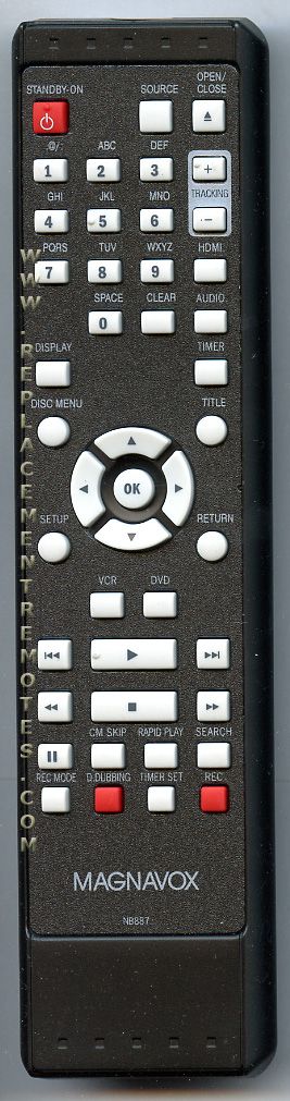 Magnavox NB887UD DVD/VCR Combo Player Remote Control