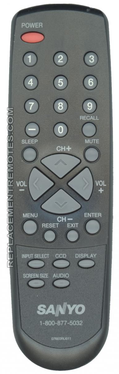 SANYO 076E0RU011 TV Remote Control