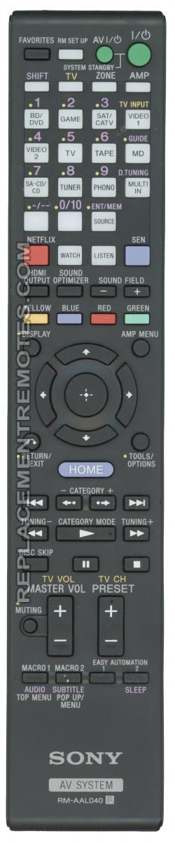 SONY RMAAL040 Home Theater System Remote Control