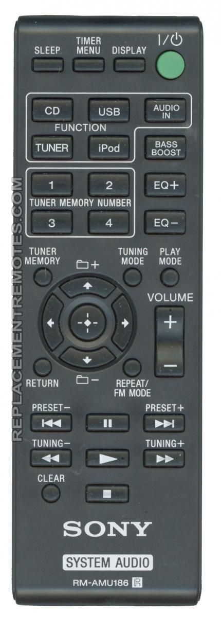 SONY RMAMU186 Audio System Remote Control