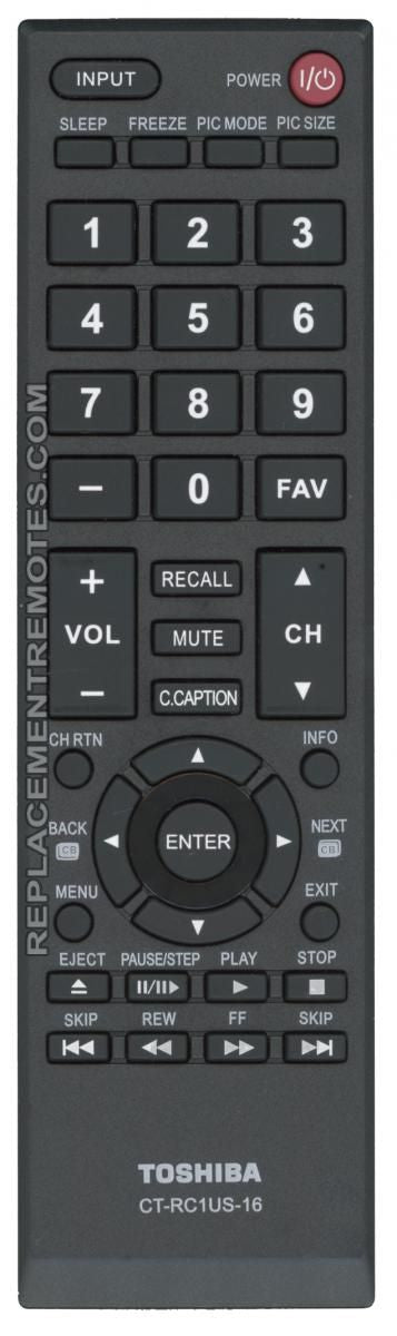 TOSHIBA CTRC1US16 TV Remote Control