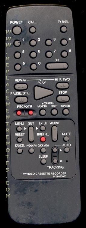 Orion 0766093070 TV/VCR Remote Control