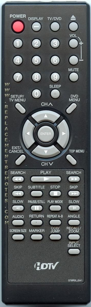 Funai 076R0LJ041 TV/DVD Remote Control