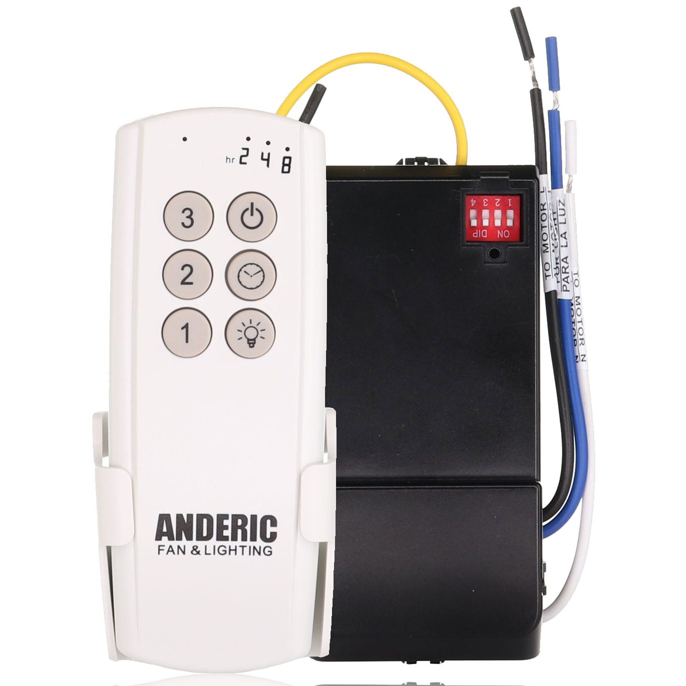 Anderic 63T-AC83T-KIT Kit de télécommande universelle à 3 vitesses avec minuterie pour ventilateur de plafond à LED