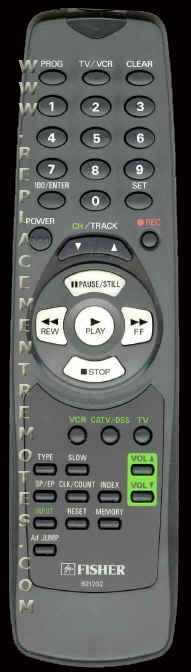 Fisher B21202 TV/VCR Remote Control