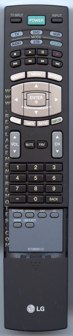 LG 6710900011Z TV Remote Control