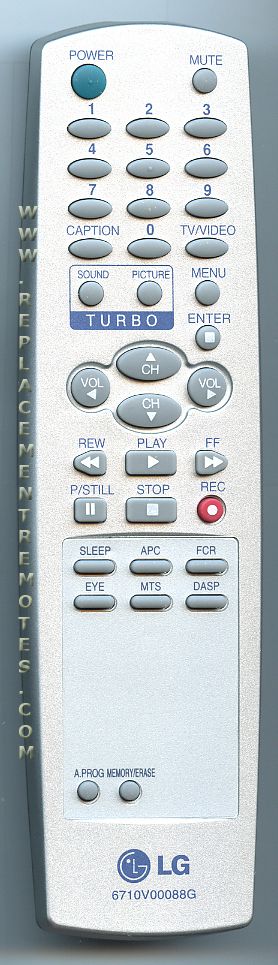 LG 6710V00088G Monitor Remote Control