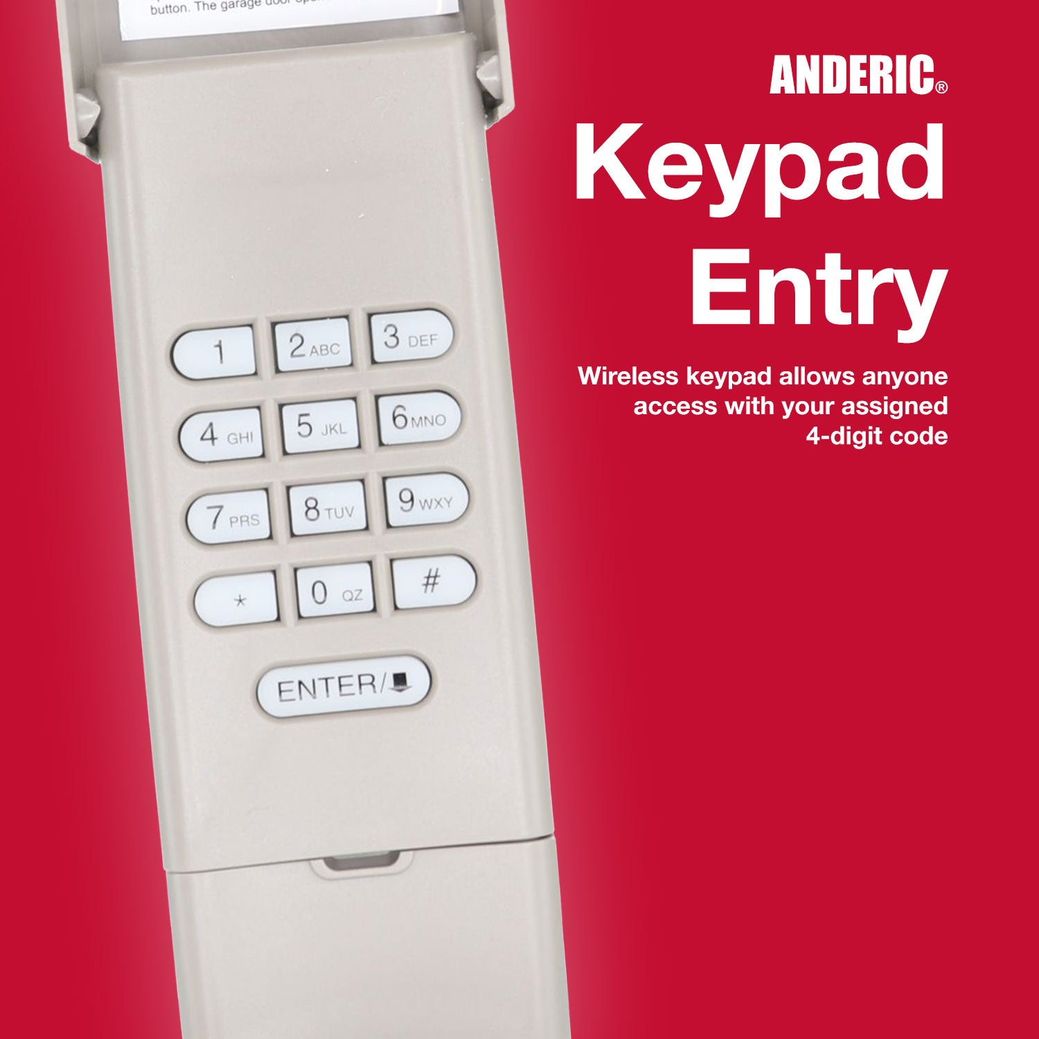 877MAX Keypad Garage Door Opener Remote Control