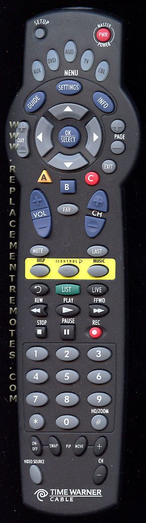 Time Warner A060205 Cable Remote Control