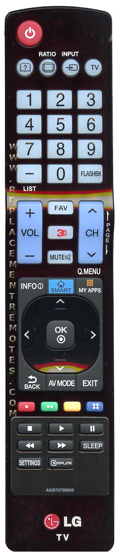 LG AKB73756506 TV Remote Control