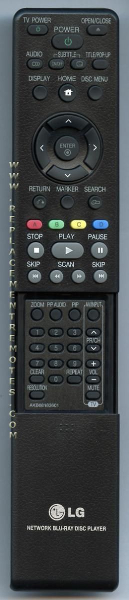 LG AKB68183601 DVD Remote Control