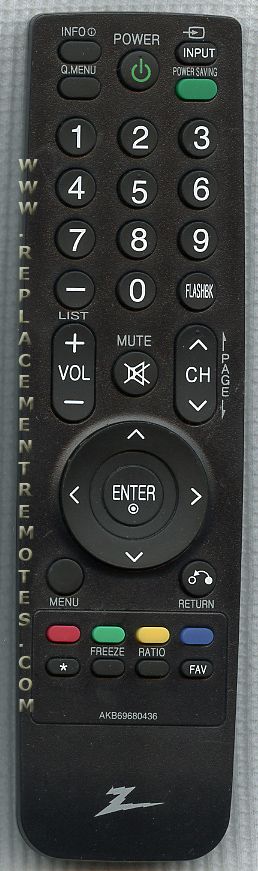 Zenith AKB69680436 TV Remote Control