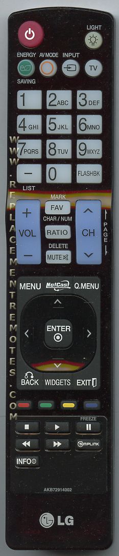 LG AKB72914002 TV Remote Control