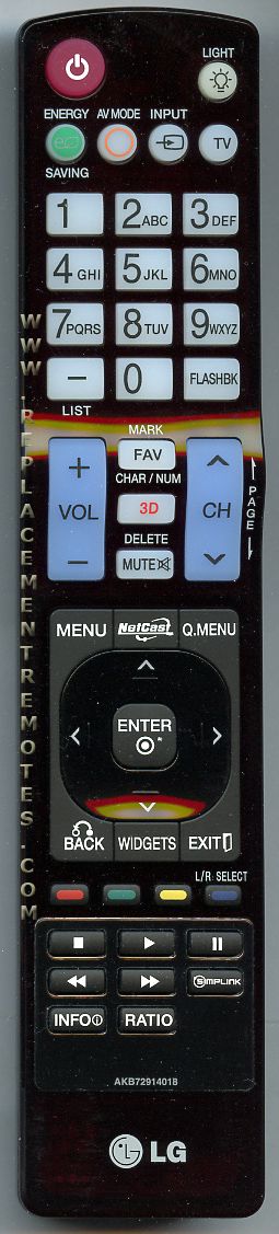 LG AKB72914018 TV Remote Control