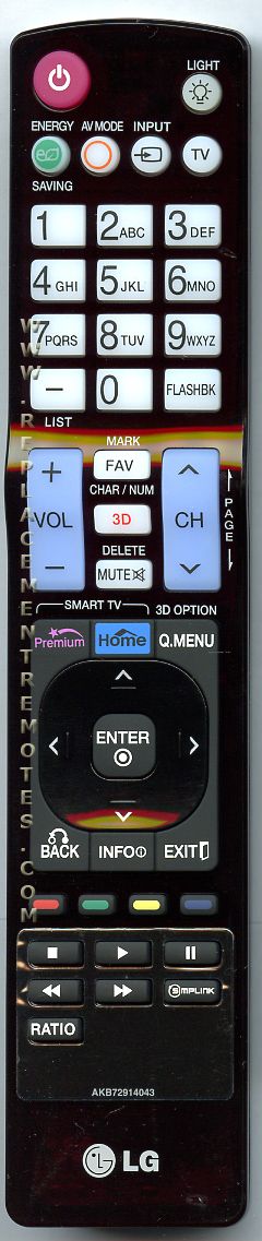 LG AKB72914043 TV Remote Control