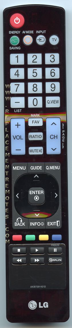 LG AKB72914212 TV Remote Control