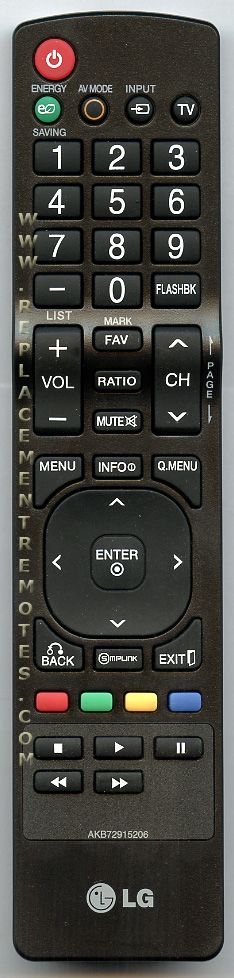 LG AKB72915206 TV Remote Control