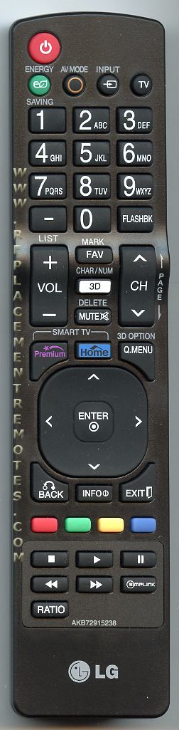 LG AKB72915238 TV Remote Control