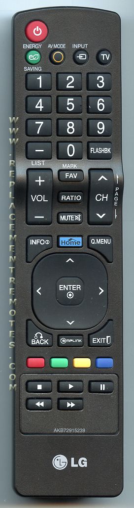 LG AKB72915239 TV Remote Control