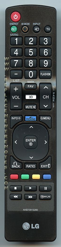 LG AKB72915280 TV Remote Control