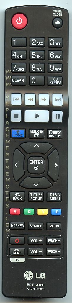 LG AKB73295901 Blu-ray Remote Control