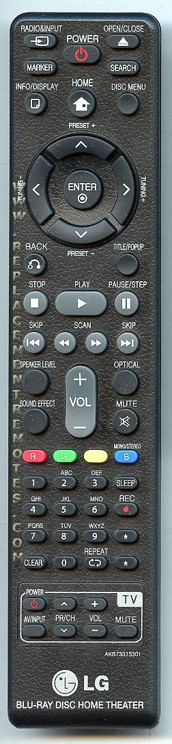 LG AKB73315301 Home Theater Remote Control