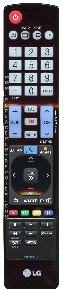 LG AKB73615313 TV Remote Control