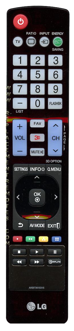 LG AKB73615315 TV Remote Control