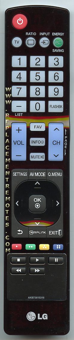 LG AKB73615316 TV Remote Control