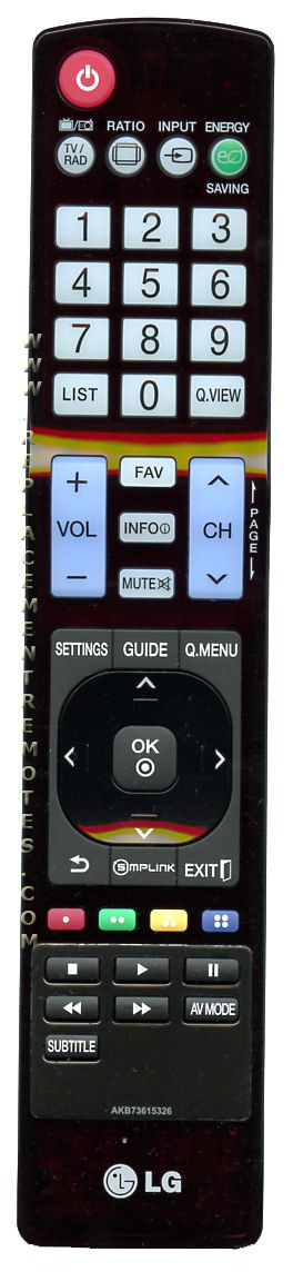 LG AKB73615326 TV Remote Control