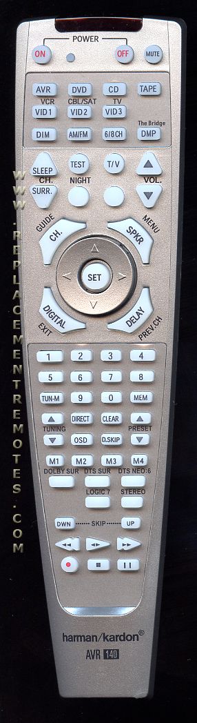 Harman-Kardon AVR140 Receiver Remote Control