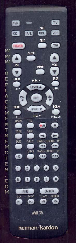 Harman-Kardon AVR35 Receiver Remote Control