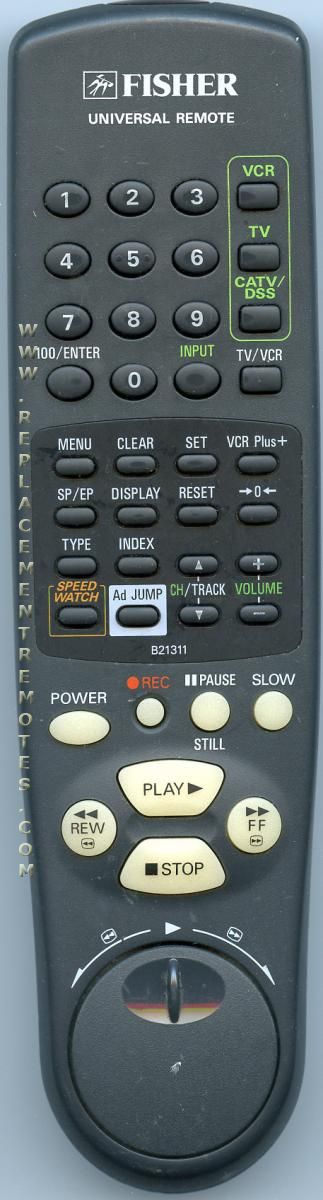 Fisher B21311 3-Device Universal Remote Control