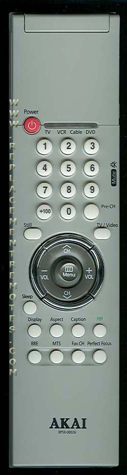 Akai 00026A TV Remote Control