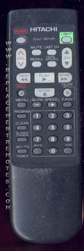 Hitachi CLU361VR TV/VCR Remote Control