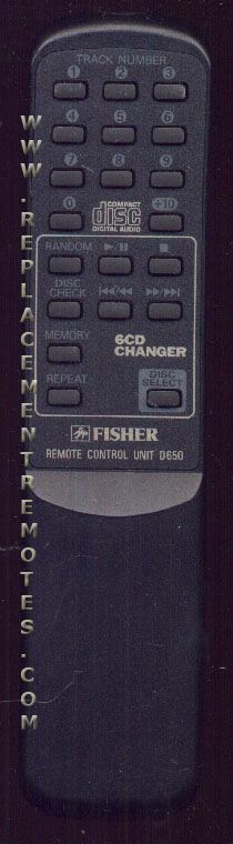 Fisher PHD650 Audio Remote Control