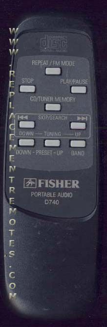 Fisher D740 Audio Remote Control