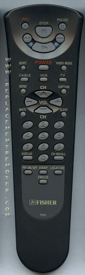 Fisher FXGC VCR Remote Control